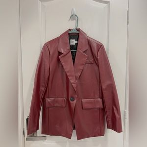 Maroon vegan leather jacket princess Polly